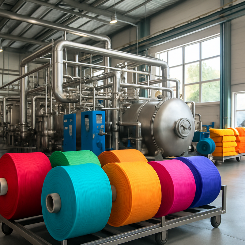 Moderne textielfabriek in Nederland met waterloze textielkleuringstechnologie in gebruik