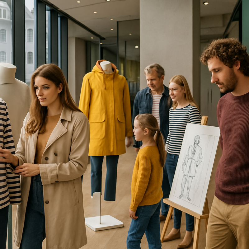 Bezoekers bij duurzaam maritiem mode-expo Oceanista in museum Amsterdam